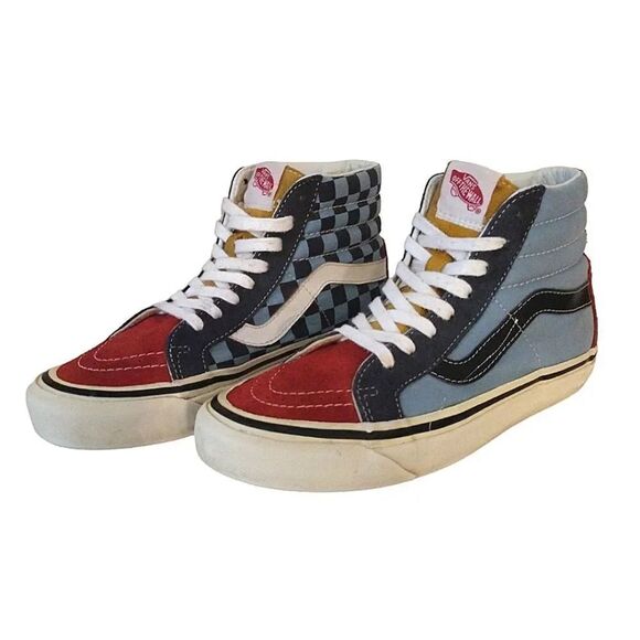 Vans Blue Red Sk8 Hi #38 Reissue 50th Anniversary Skate Sneakers W7.5 M6 - Picture 3 of 16